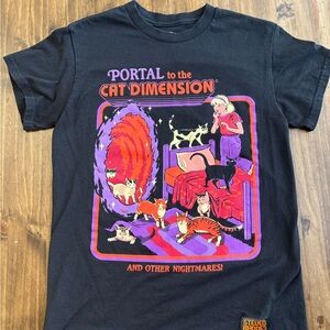 Steven Rhodes Black Cat Dimension Small Unisex T-Shirt